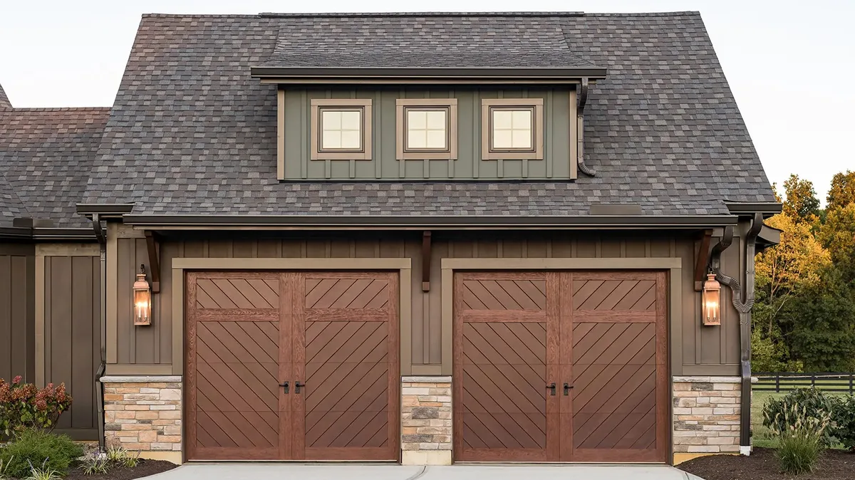 Carriage-style garage doors on a Illinois home